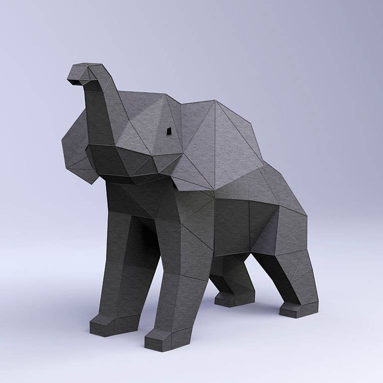 Elephants Origami Model PaperCraft Kit