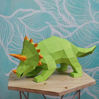 Triceratops 3D PaperCraft Origami Model, Animal Lamp