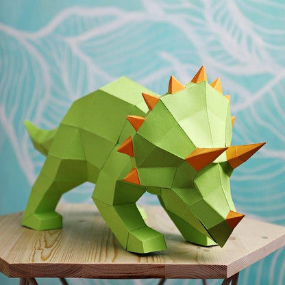 Triceratops 3D PaperCraft Origami Model, Animal Lamp