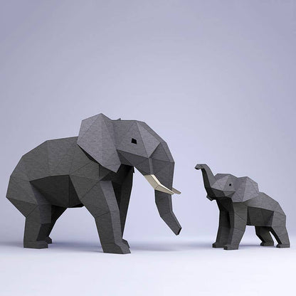 Elephants Origami Model PaperCraft Kit