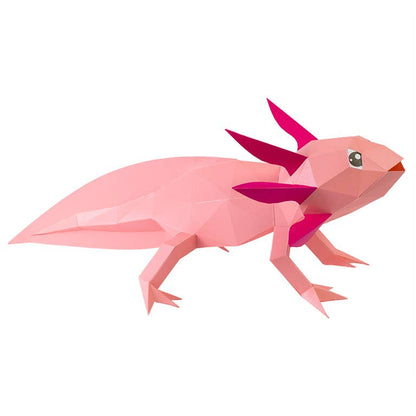 Axolotl 3D Origami Model PaperCraft, Animal Lamp