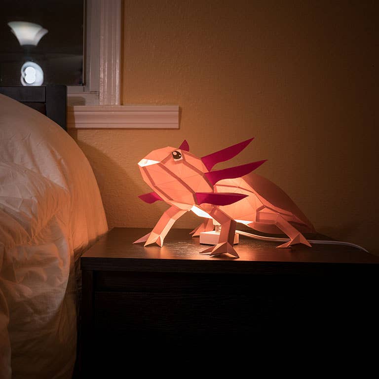 Axolotl 3D Origami Model PaperCraft, Animal Lamp