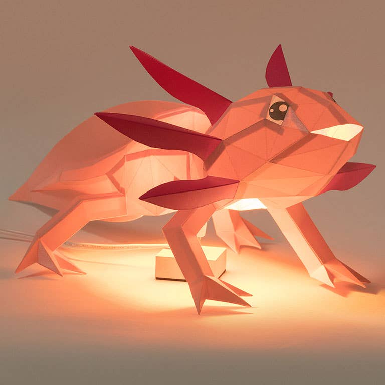 Axolotl 3D Origami Model PaperCraft, Animal Lamp