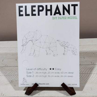 Elephants Origami Model PaperCraft Kit