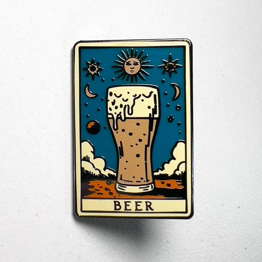 Beer Tarot Card Pin