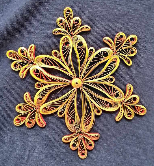 Class: Paper Quilling - Red & Gold Snowflake