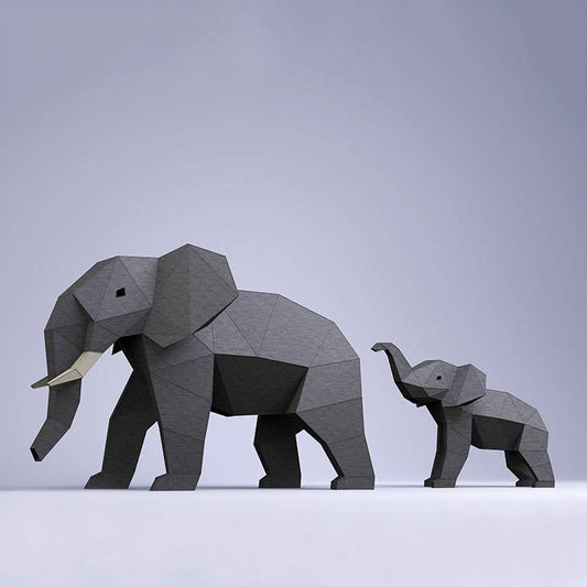 Elephants Origami Model PaperCraft Kit