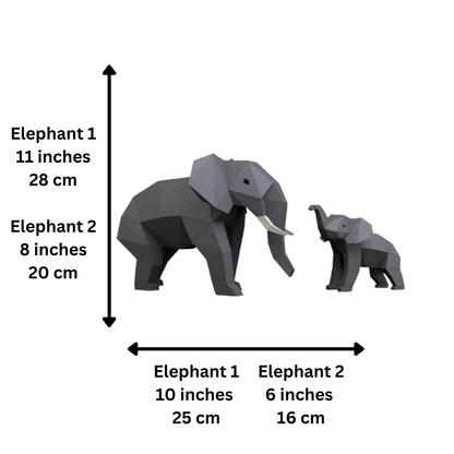 Elephants Origami Model PaperCraft Kit