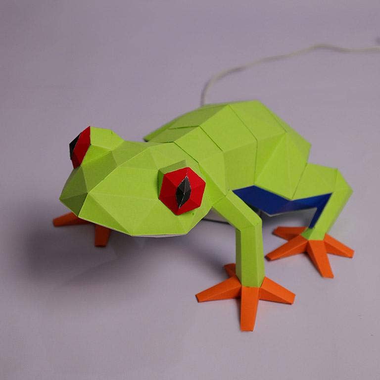 Frog 3D Unique Table Lamps Origami Model